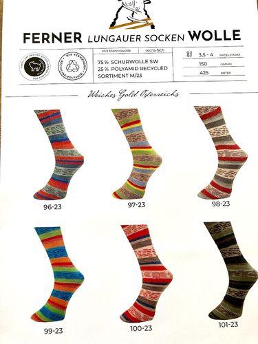 Ferner Lungauer Sockenwolle 6fach zur Wahl,  Farben 9623-10123